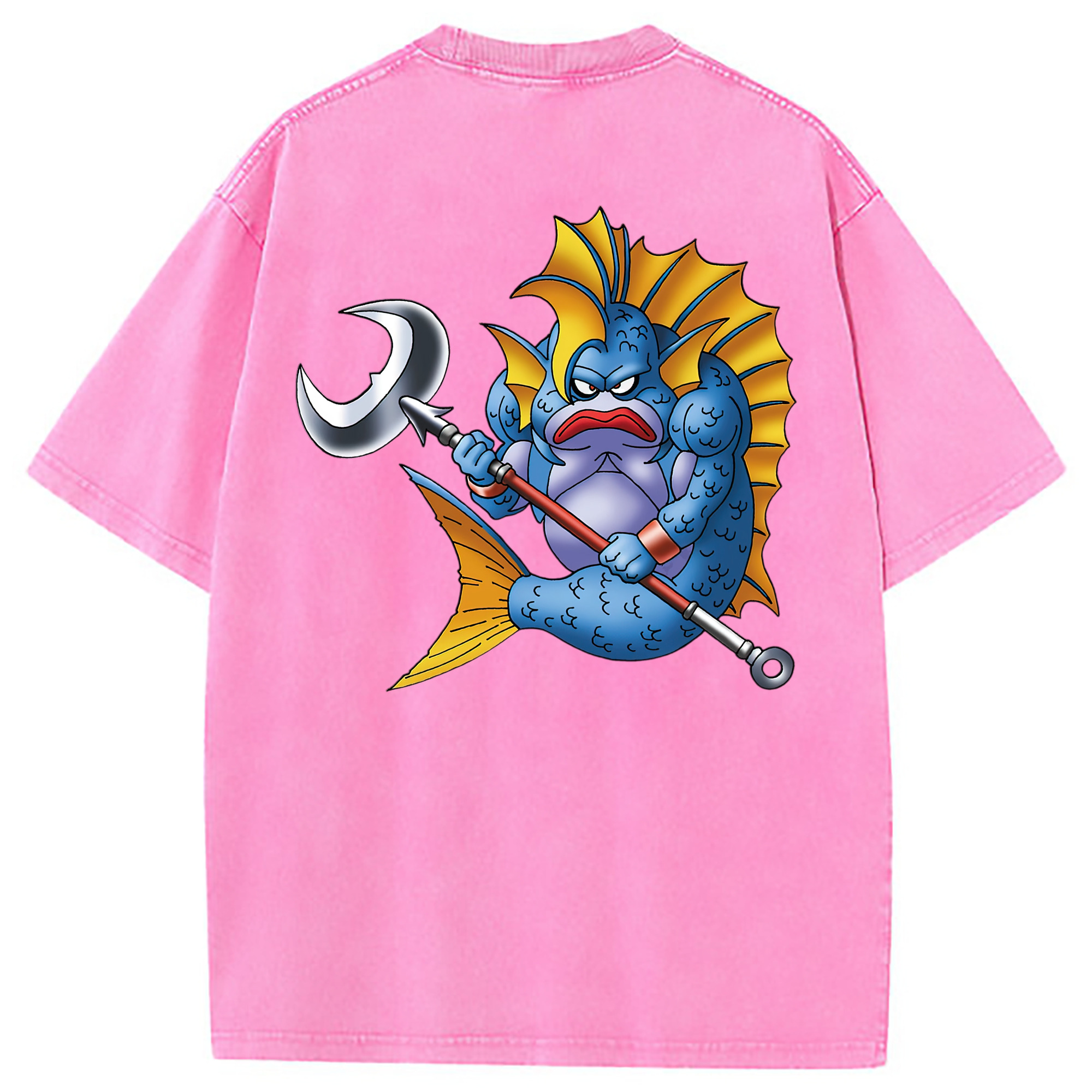 （画像用） ドラゴンクエスト Doragon Kuesuto Dragon Quest 綿100% ヴィンテージ風 半袖Tシャツ（背面プリント）